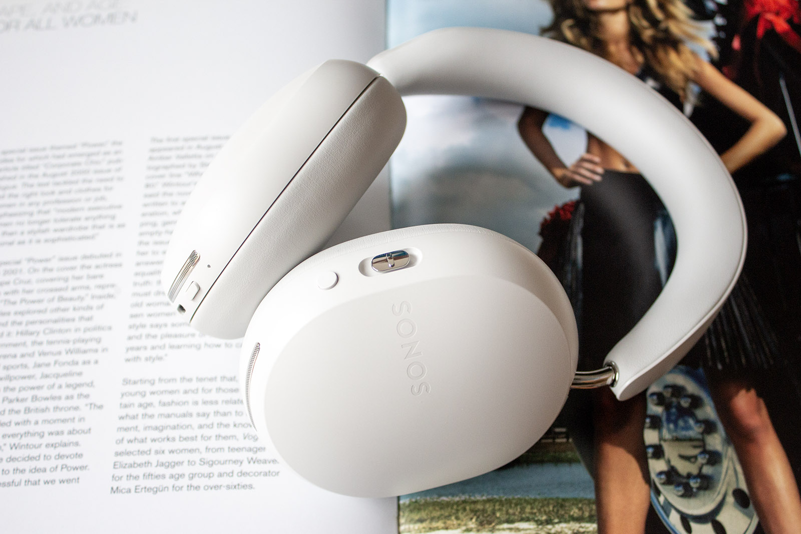 Sonos Ace headphones ear cups on side